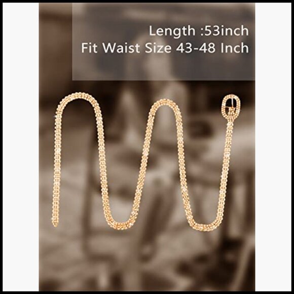 Rhinestone Belts for Women Adjustable Wide Waist Chain Sparkly Crystal main image 7